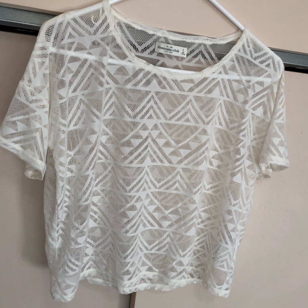 Abercrombie & Fitch Sheer Geometric Aztec Top